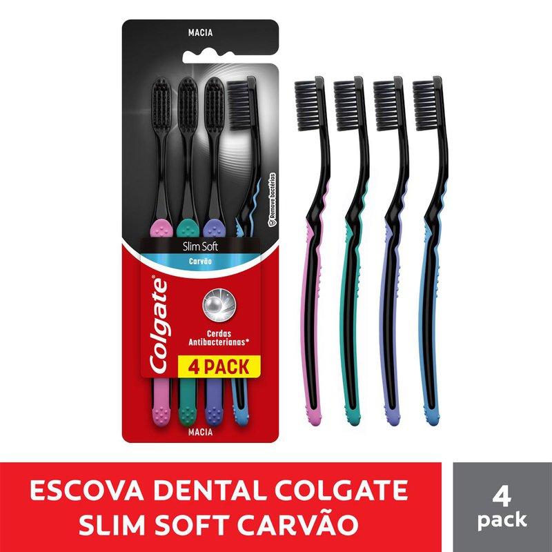 Escova Dental Colgate Slim Soft Black Infusão de Carvão Cerdas Macia 4 Unidades — imagem 4 | Drogaria Taveira