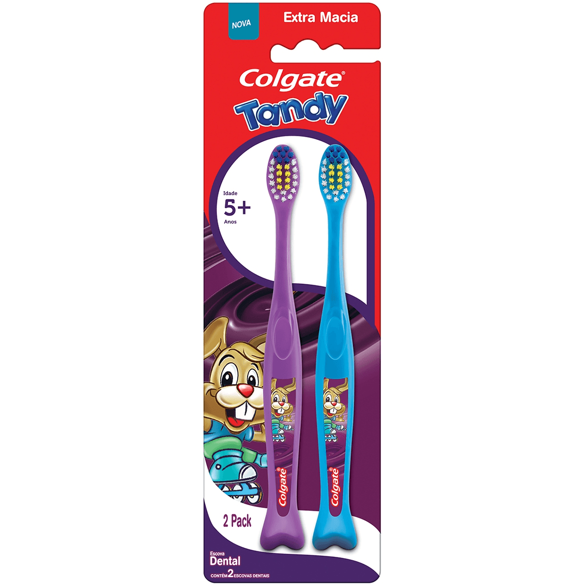 Escova Dental Infantil Colgate Tandy Cerdas Extra Macias +5 anos 2 Unidades — Tandy | Drogaria Taveira