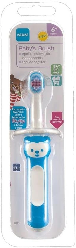 Escova Dental Infantil MAM Baby's Brush +6 meses Azul 1 Unidade — imagem 2 | Drogaria Taveira