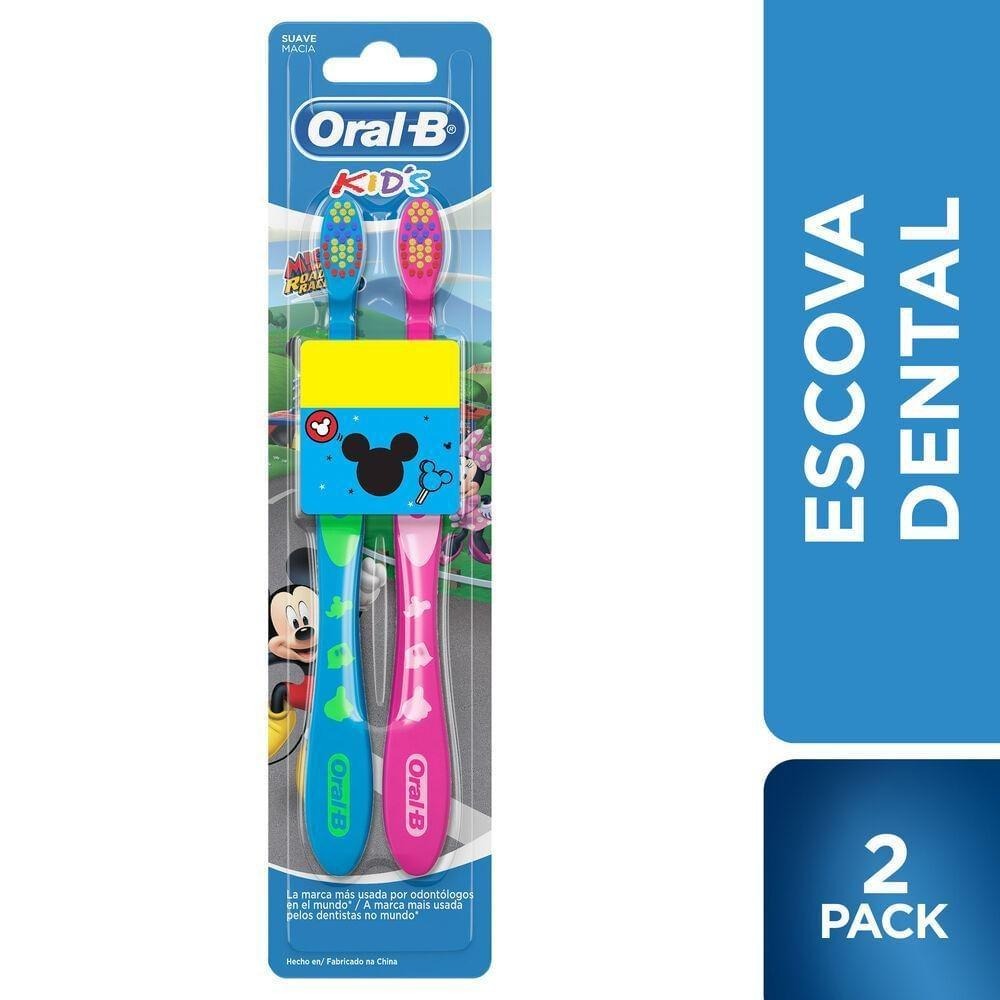 Escova Dental Infantil Oral-B Mickey & Minnie Cerdas Macias 2 Unidades — imagem 2 | Drogaria Taveira