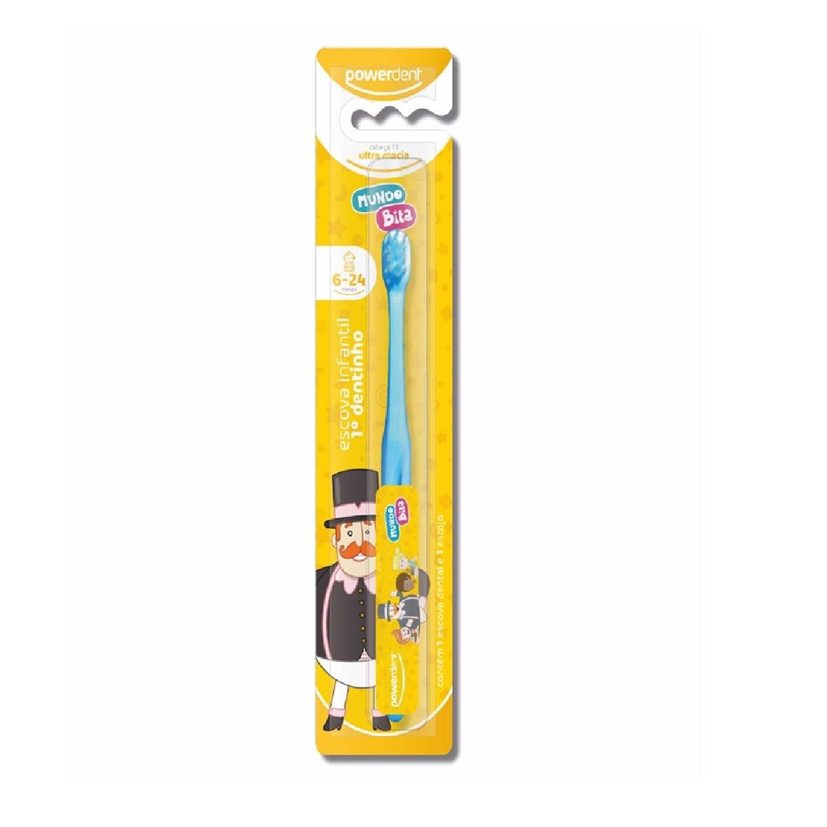 Escova Dental Infantil Powerdent Mundo Bita Primeiro Dentinho Ultra Macia 6 a 24 meses 1 Unidade — Powerdent | Drogaria Taveira
