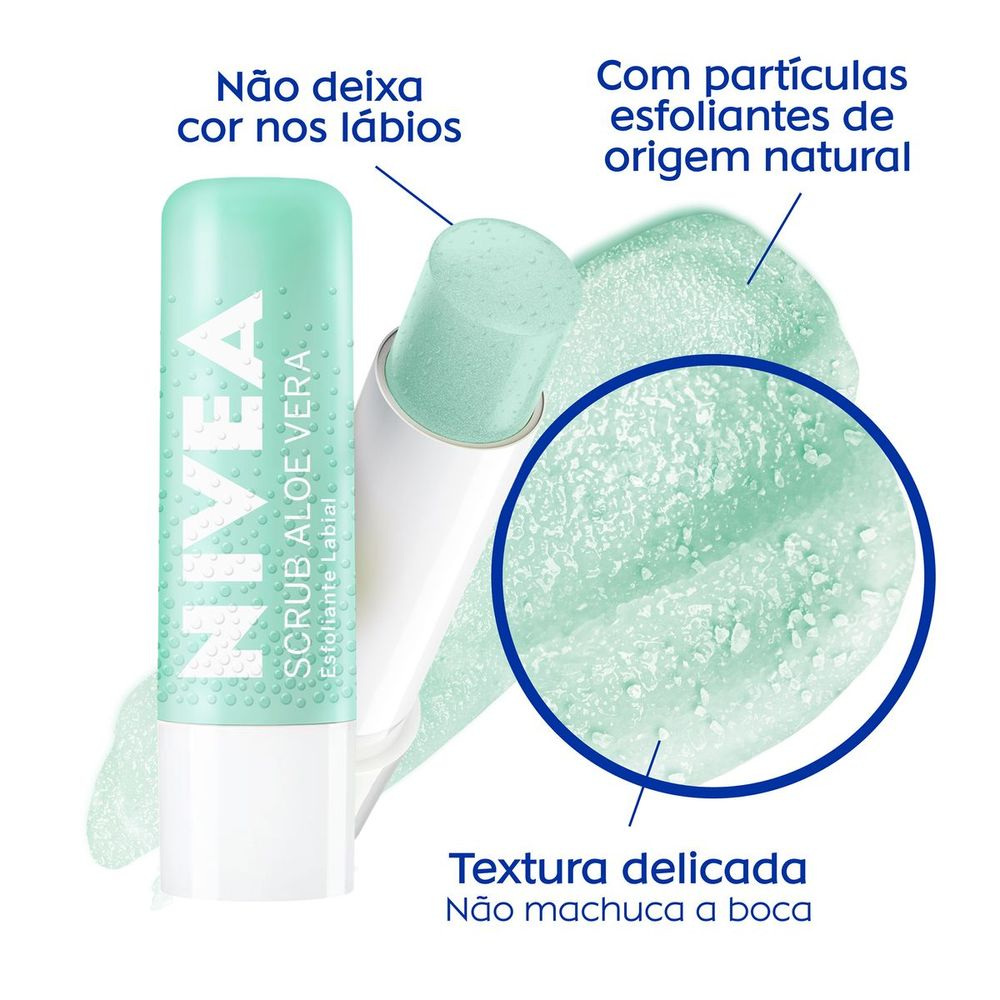 Esfoliante Labial Nivea Scrub Aloe Vera + Vitamina E 4,8g — imagem 4 | Drogaria Taveira