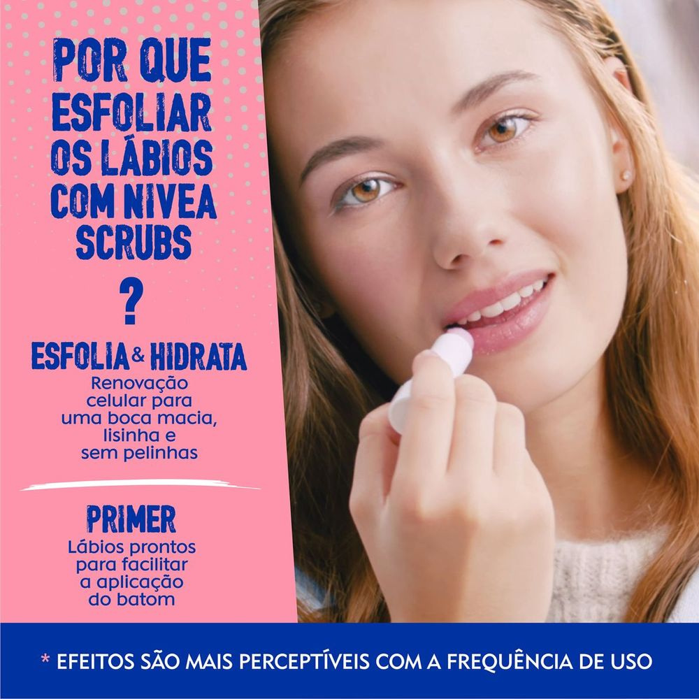 Esfoliante Labial Nivea Scrub Rosa Mosqueta + Vitamina E 4,8g — imagem 3 | Drogaria Taveira