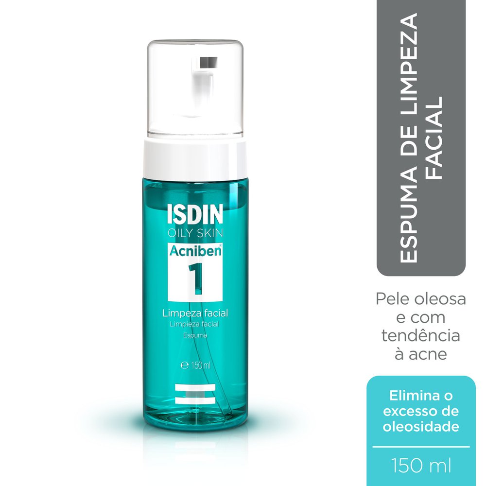 Espuma de Limpeza Facial ISDIN Acniben Suave Peles Oleosas e Acneicas 150ml — imagem 2 | Drogaria Taveira