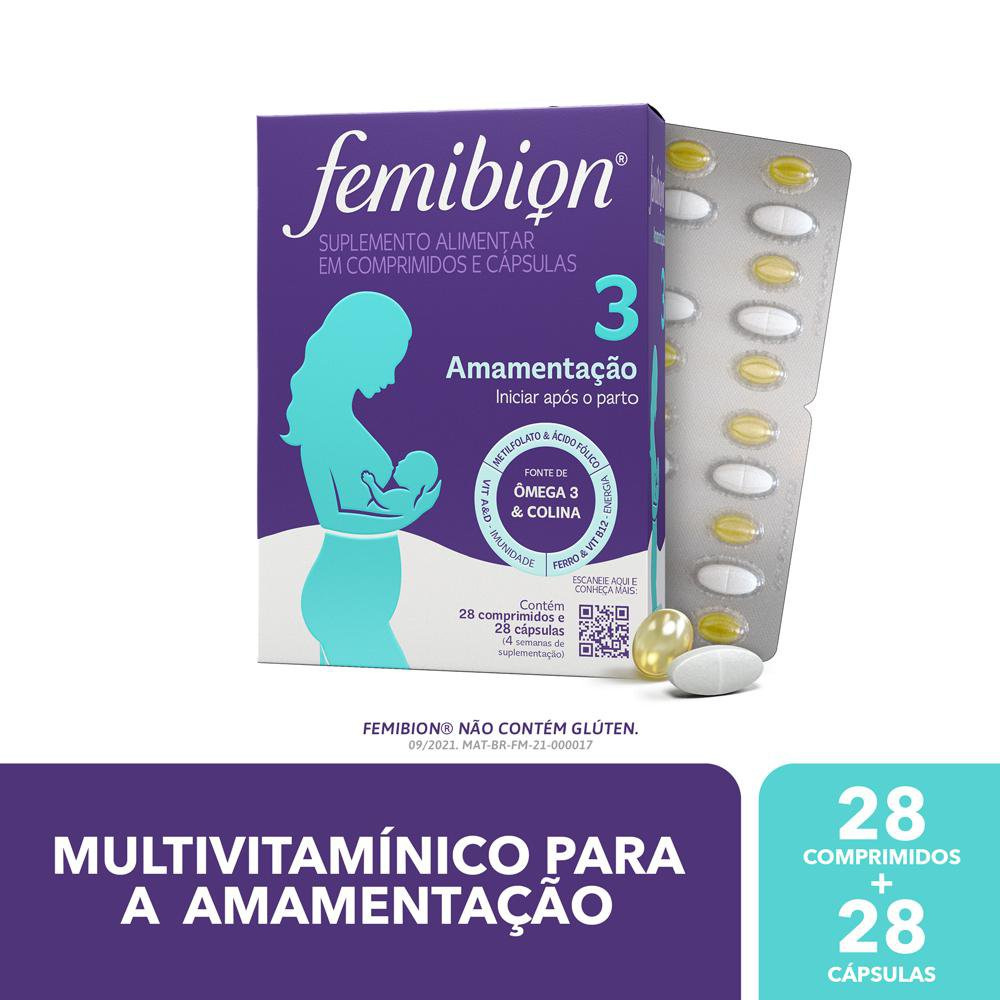 Femibion 3 Amamentação 28 Comprimidos Revestidos + 28 Cápsulas Moles — Femibion | Drogaria Taveira