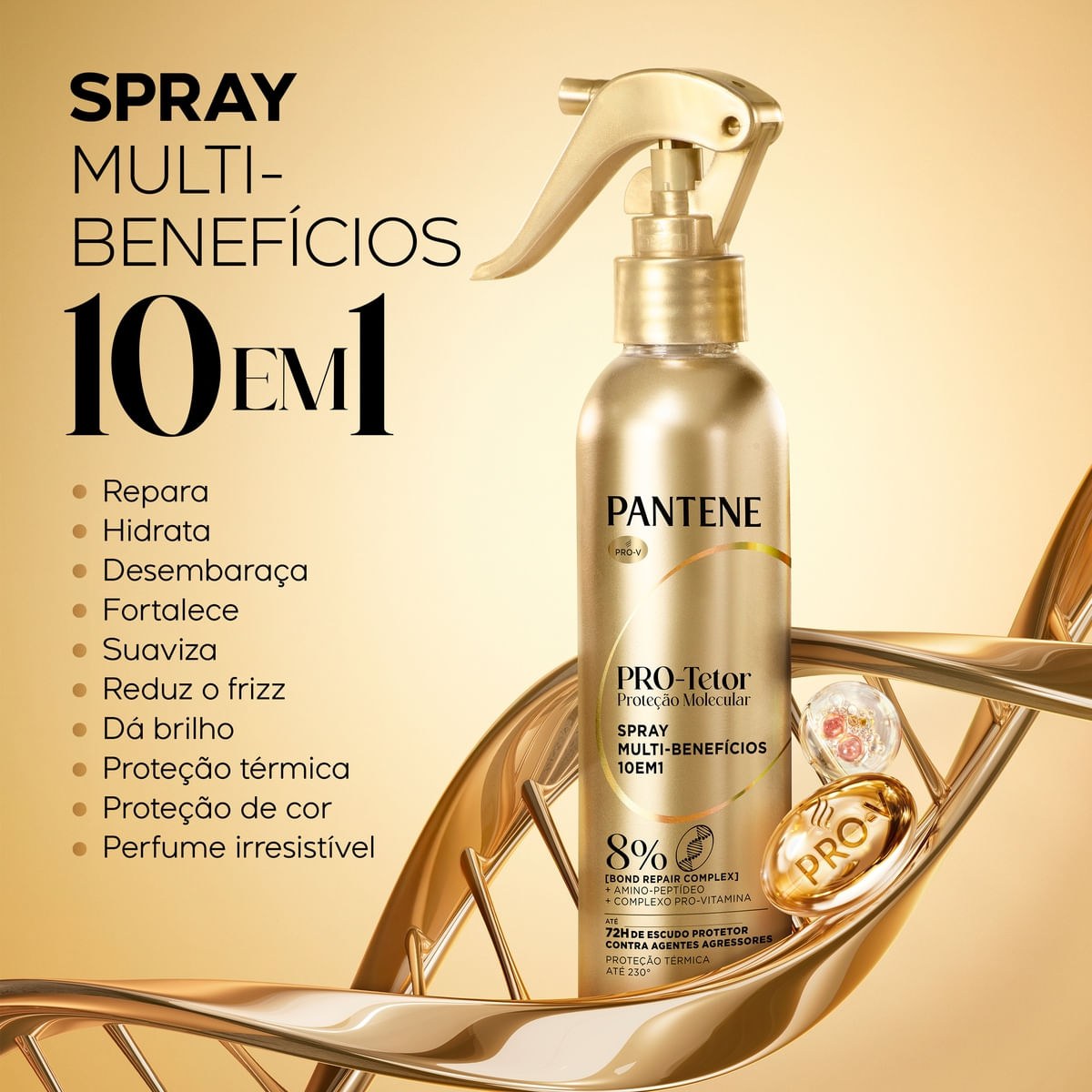 Finalizador Pantene Proteção Molecular Protetor Térmico Spray 170ml — imagem 2 | Drogaria Taveira