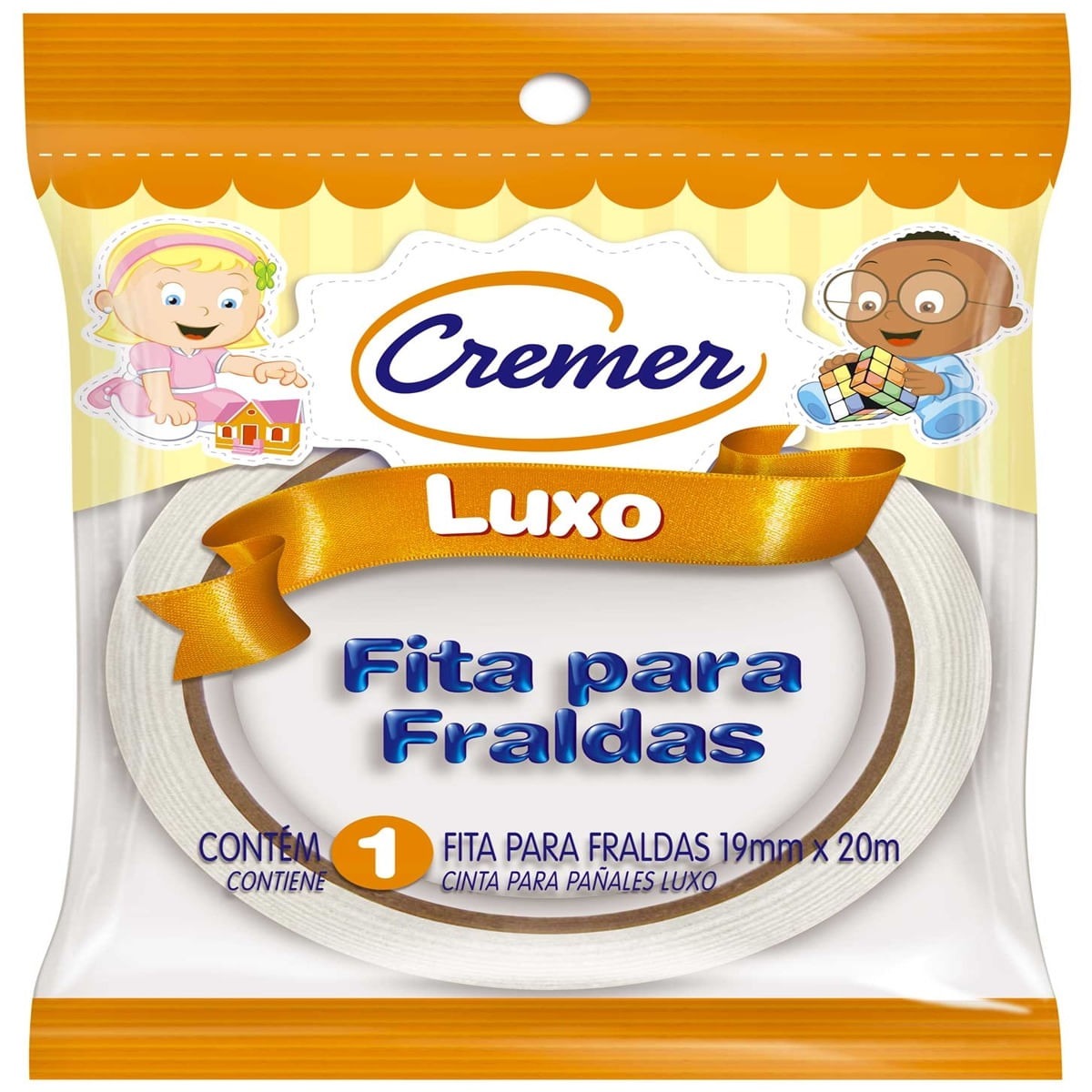 Fita Adesiva para Fralda Cremer Luxo Branca 19mm x 20m 1 Unidade — Cremer | Drogaria Taveira