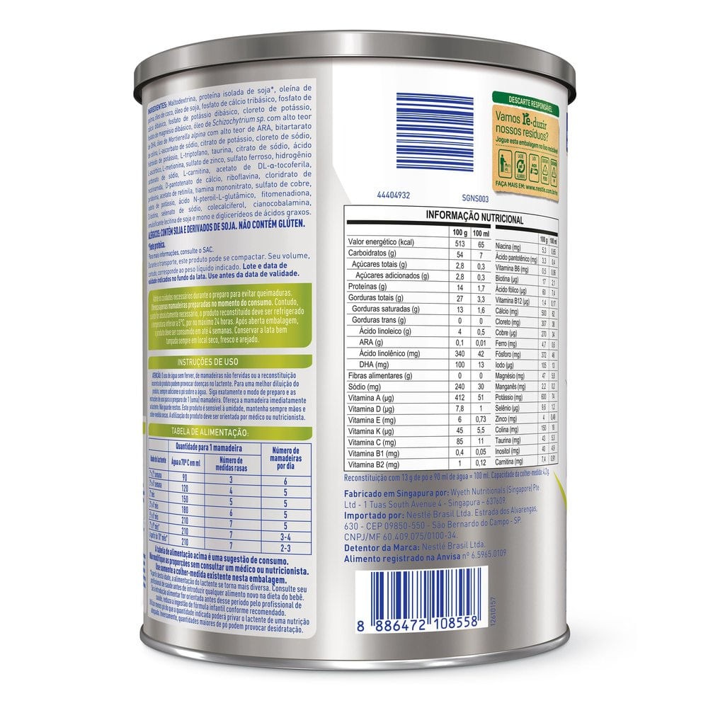 Fórmula Infantil NAN SciencePro Soja Sem Lactose 800g — imagem 2 | Drogaria Taveira