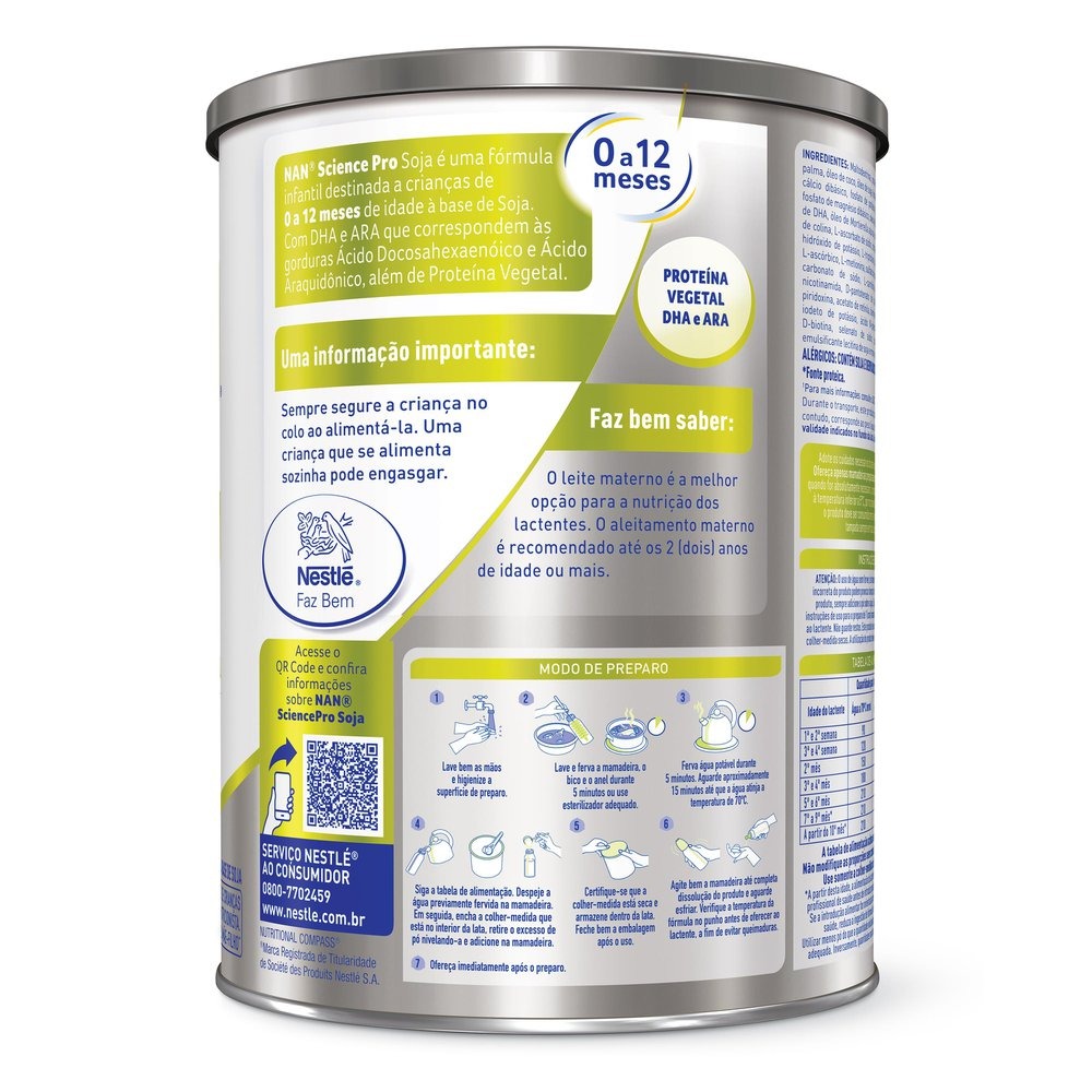 Fórmula Infantil NAN SciencePro Soja Sem Lactose 800g — imagem 3 | Drogaria Taveira