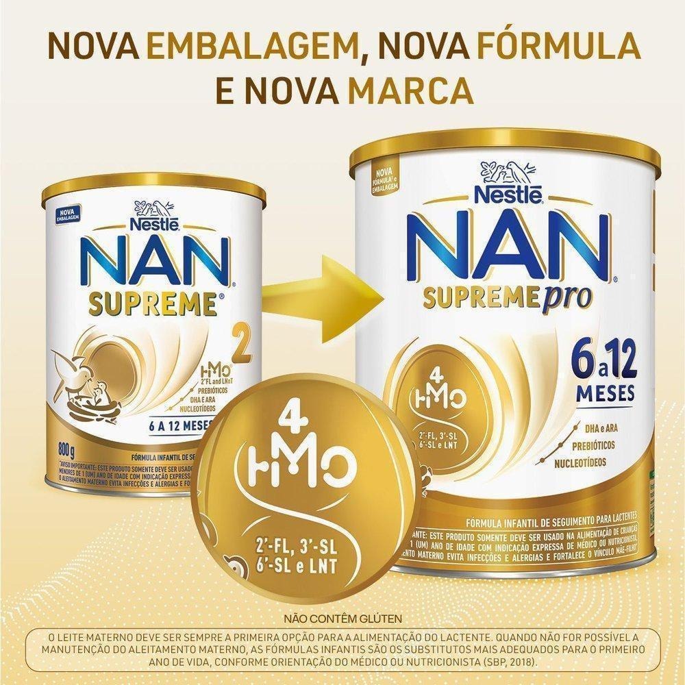 Fórmula Infantil NAN Supreme Pro de 6 a 12 meses 800g — imagem 2 | Drogaria Taveira
