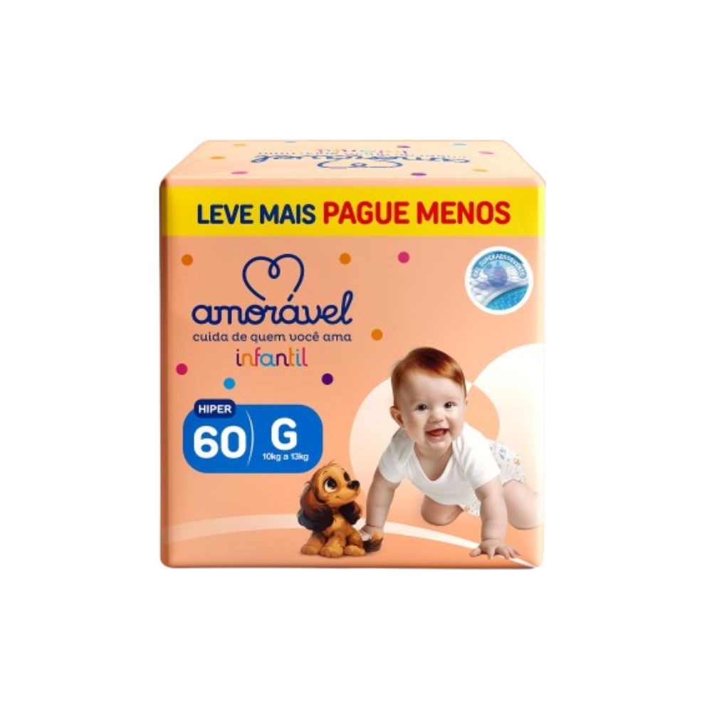 Fralda Amoravel Basic G 60 Unidades — Amoravel | Drogaria Taveira