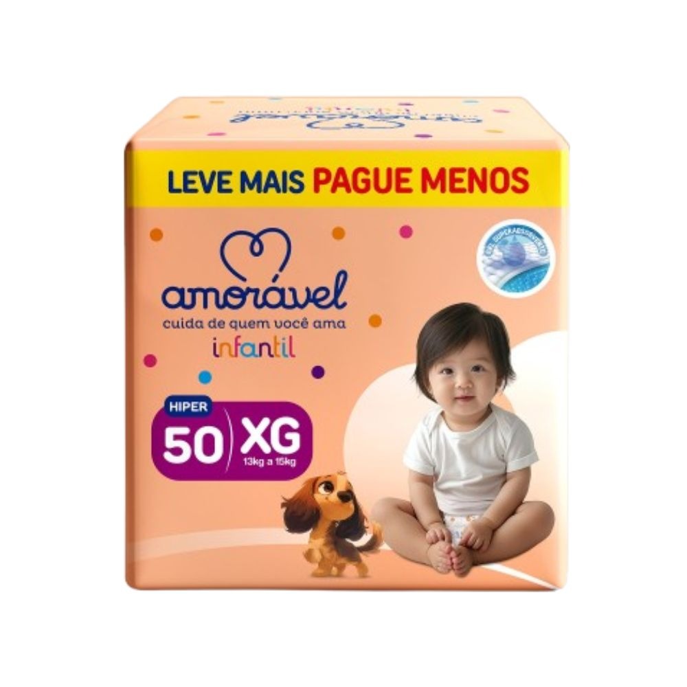 Fralda Amoravel Basic Hiper Xg 50 Unidades — Amoravel | Drogaria Taveira