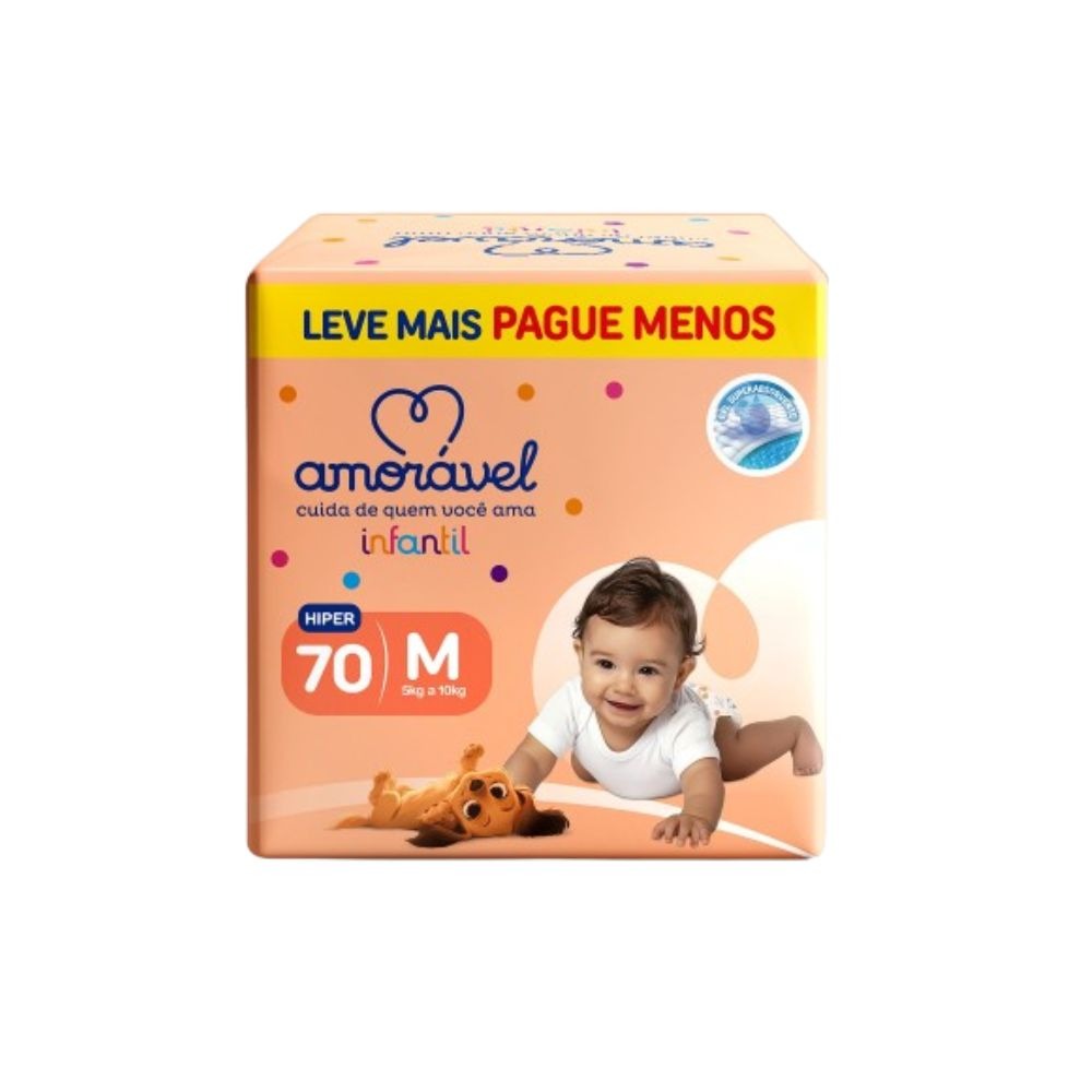 Fralda Amoravel Basic M 70 Unidades — Amoravel | Drogaria Taveira
