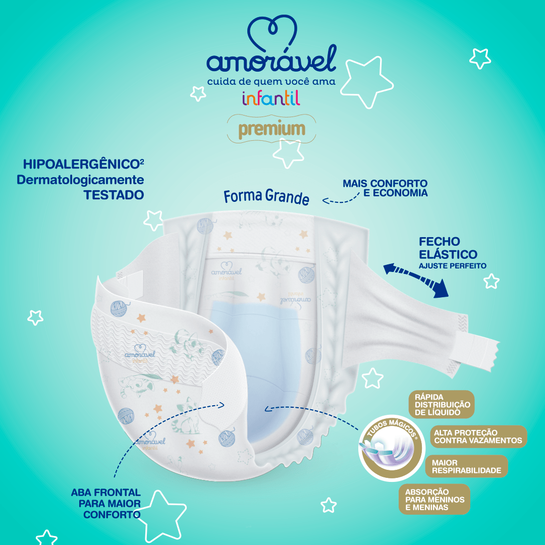 Fralda Amorável Premium Ultrapack Xg 84 Unidades — imagem 3 | Drogaria Taveira
