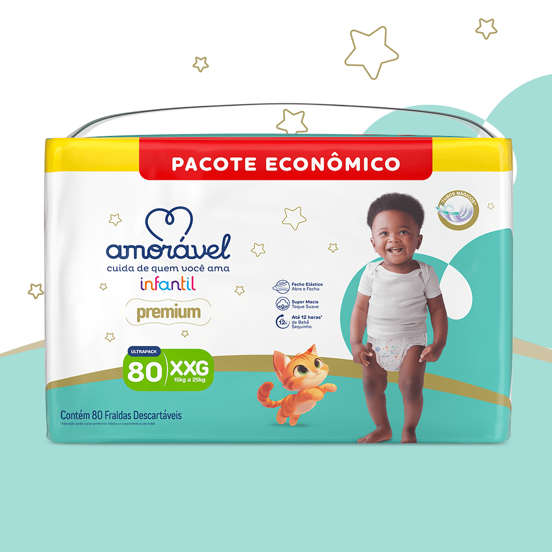 Fralda Amorável Premium Ultrapack Xxg 80 Unidades — imagem 2 | Drogaria Taveira