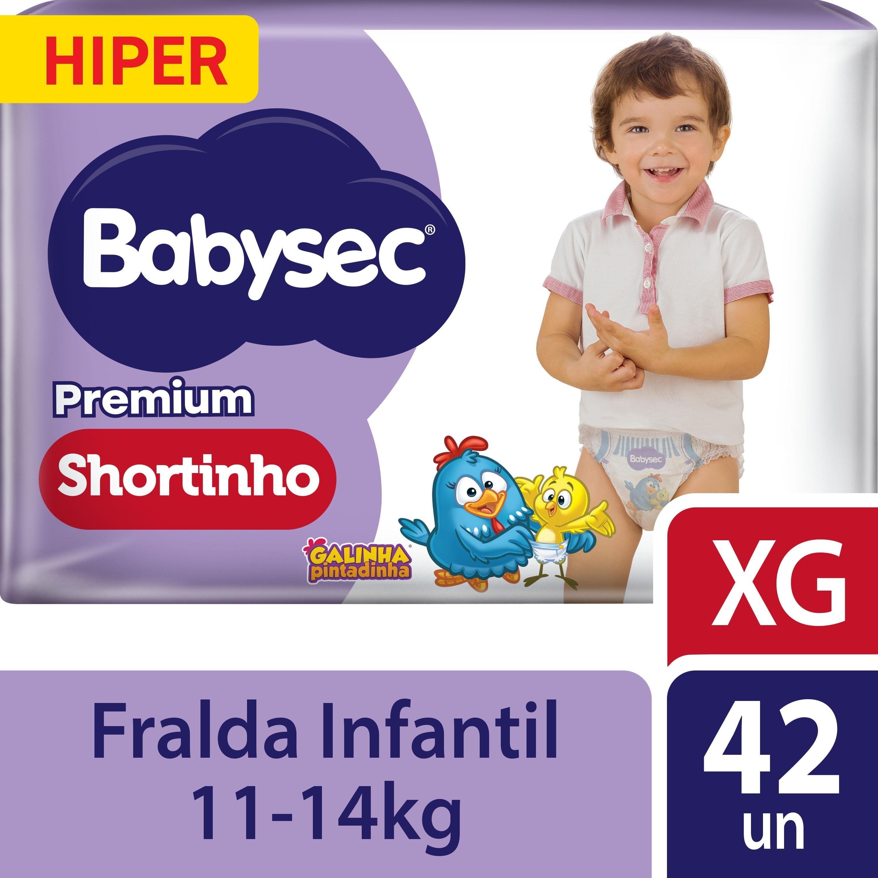 Fralda Babysec Premium Shortinho Galinha Pintadinha XG 42 Unidades — Babysec | Drogaria Taveira