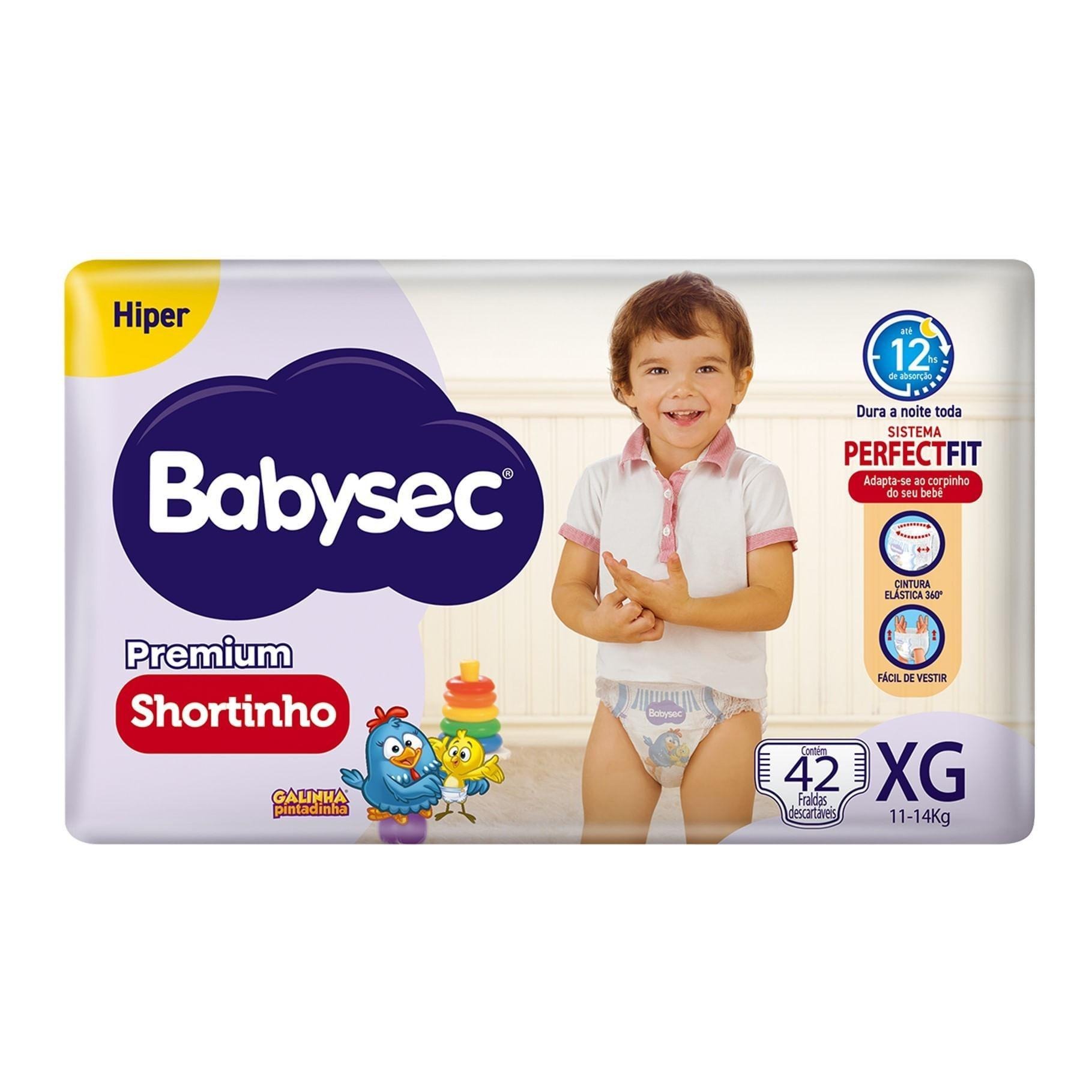 Fralda Babysec Premium Shortinho Galinha Pintadinha XG 42 Unidades — imagem 3 | Drogaria Taveira