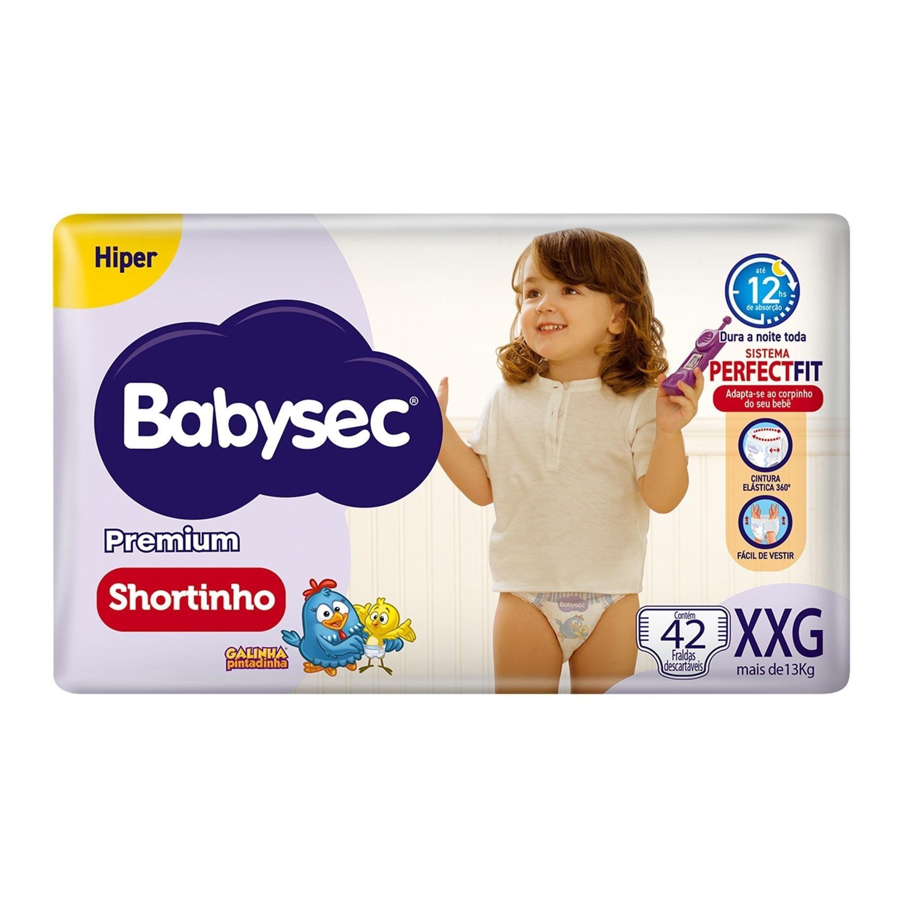 Fralda Babysec Premium Shortinho Galinha Pintadinha XXG 42 Unidades — imagem 2 | Drogaria Taveira