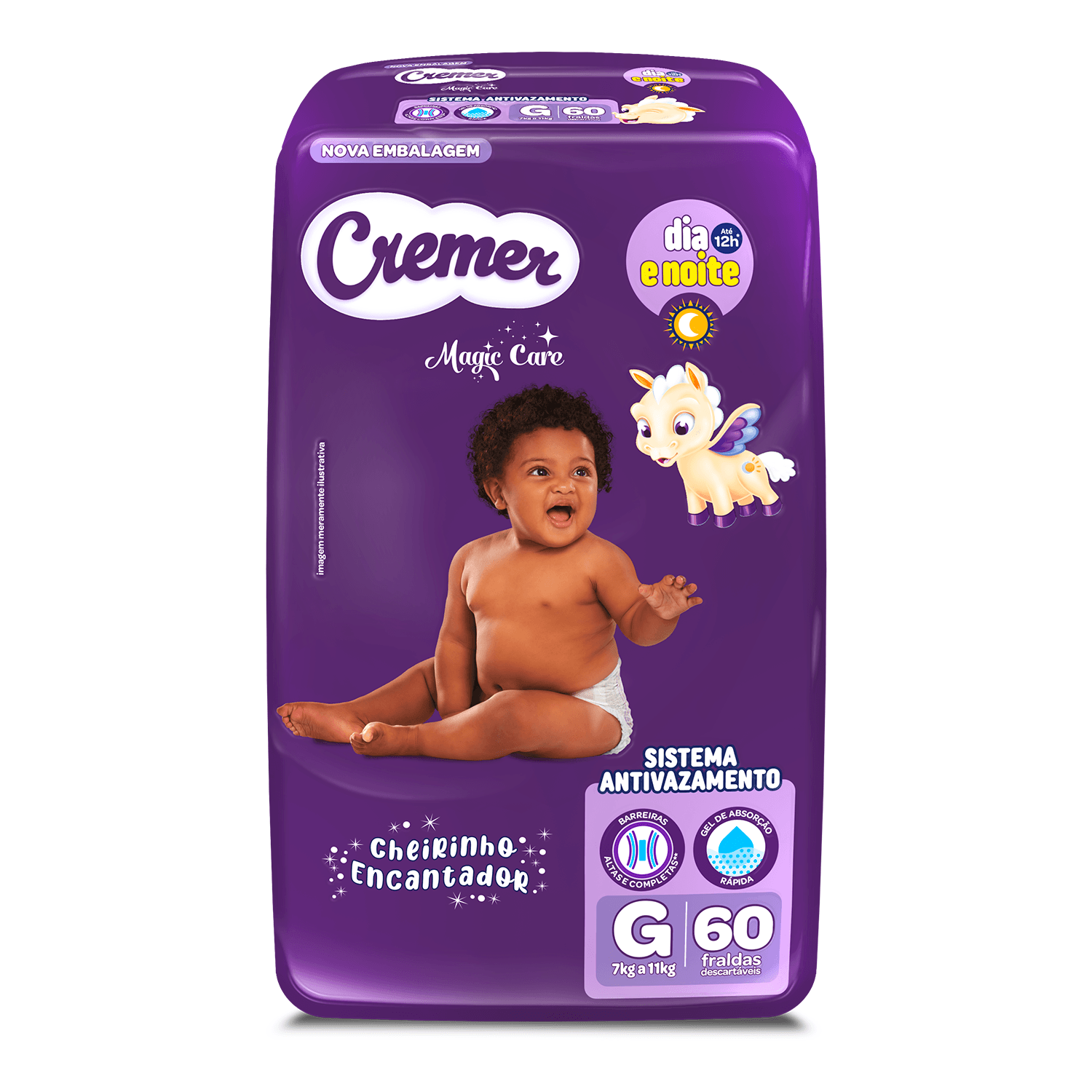 Fralda Cremer Magic Care Dia e Noite G 60 Unidades — imagem 2 | Drogaria Taveira