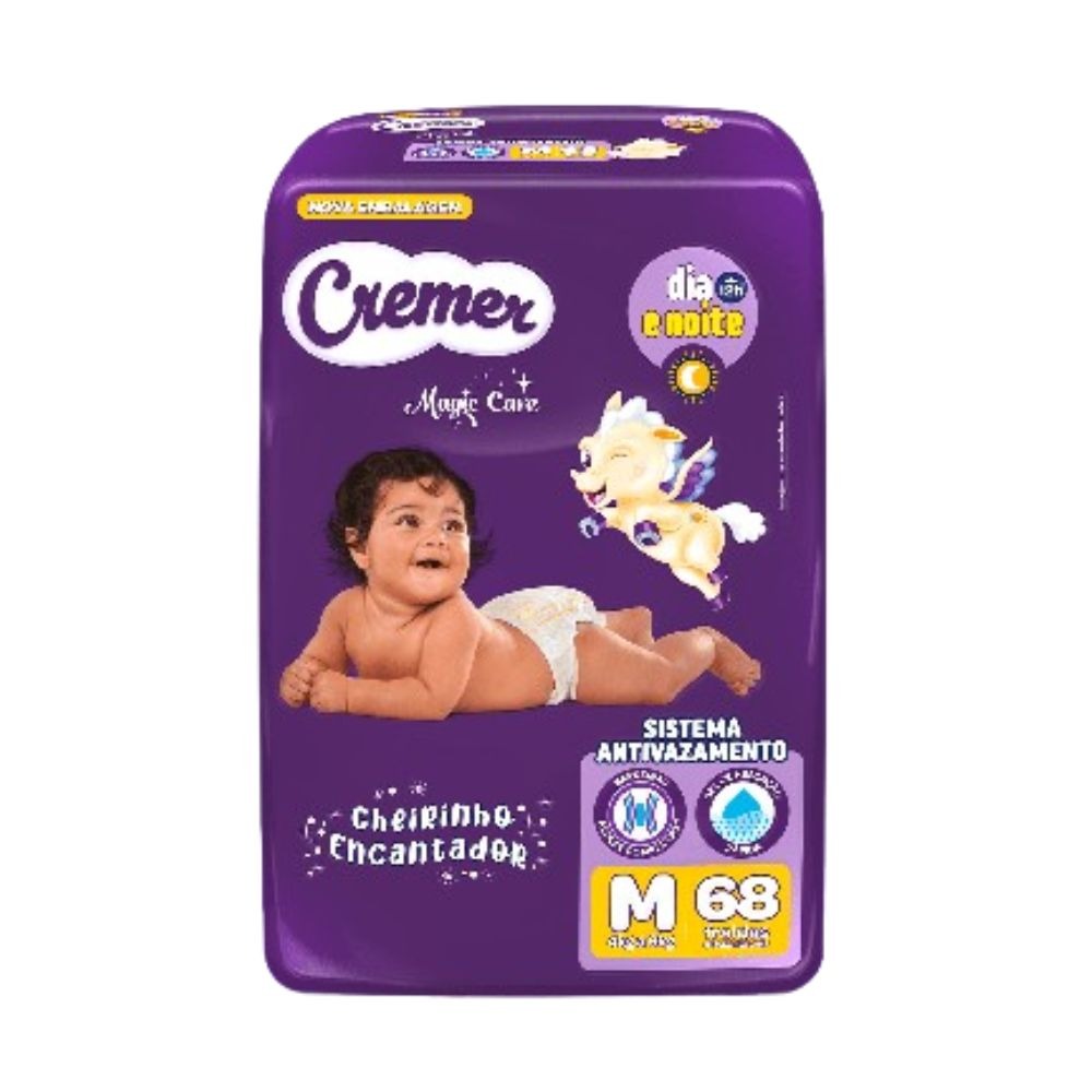 Fralda Cremer Magic Care Dia e Noite M 68 Unidades — imagem 2 | Drogaria Taveira