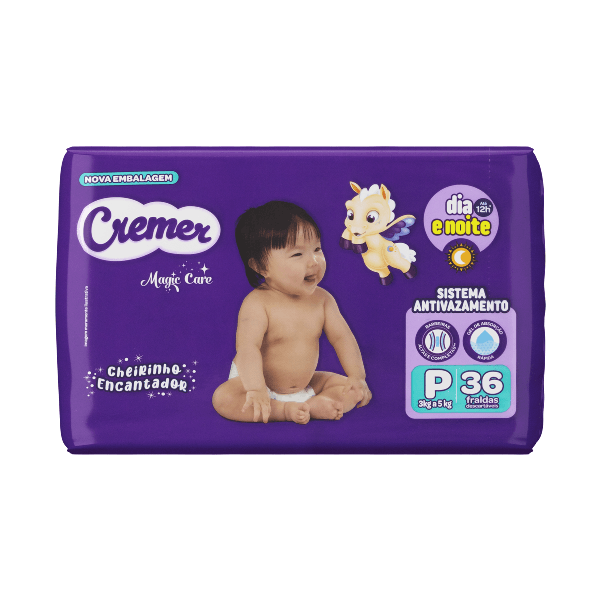 Fralda Cremer Magic Care Dia e Noite P 36 Unidades — imagem 2 | Drogaria Taveira