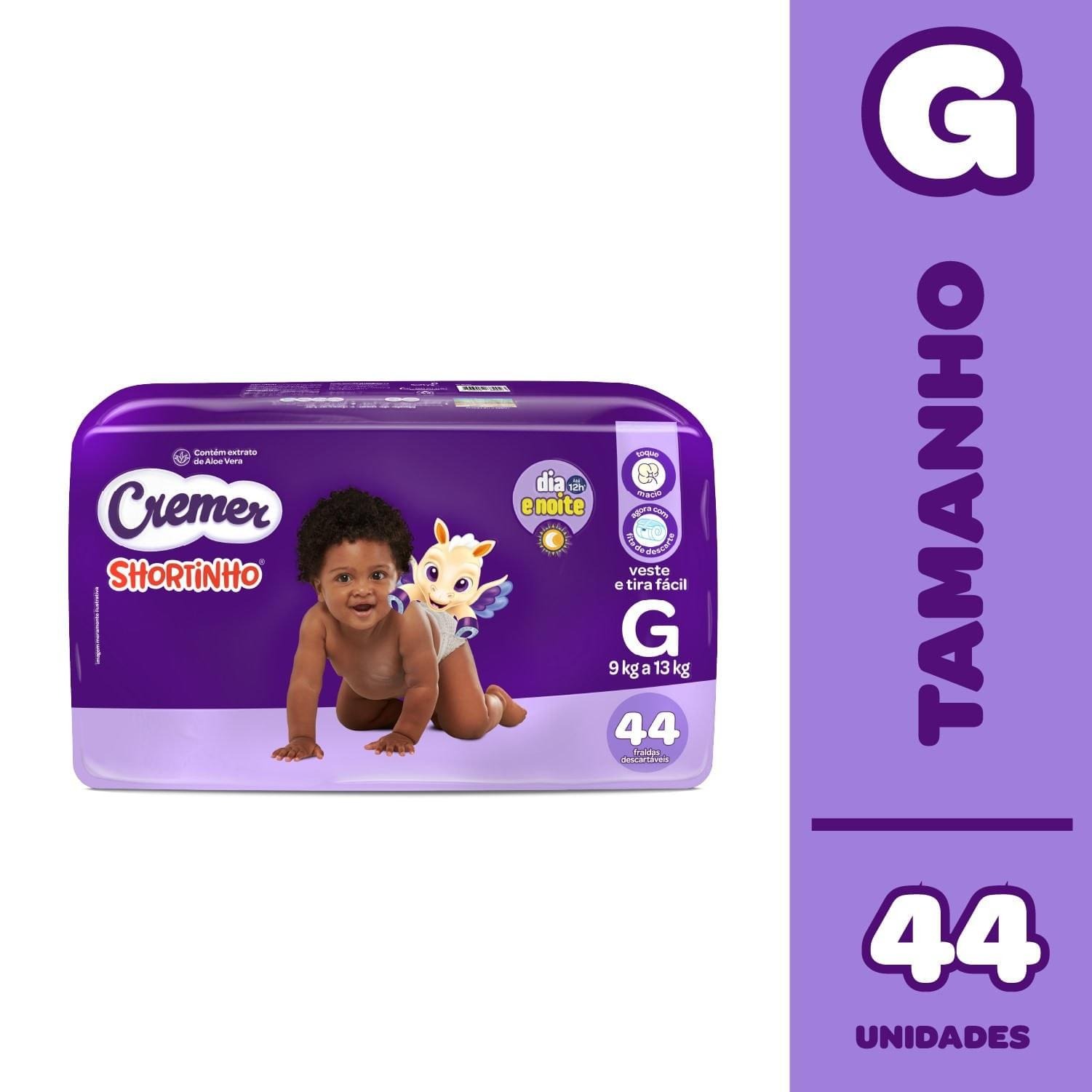 Fralda Cremer Shortinho Dia E Noite G 44 Unidades — Cremer | Drogaria Taveira