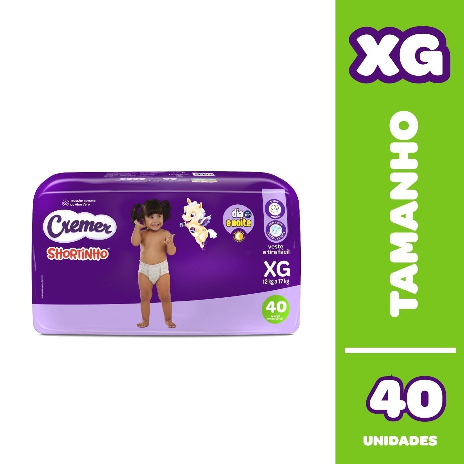Fralda Cremer Shortinho Xg 40 Unidades — Cremer | Drogaria Taveira