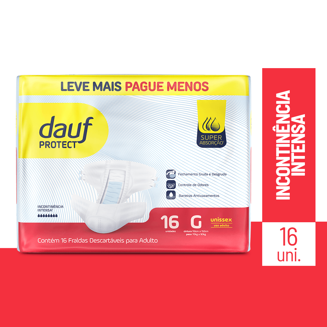Fralda Geriátrica Dauf Protect G Incontinência Intensa 16 Unidades — Dauf | Drogaria Taveira