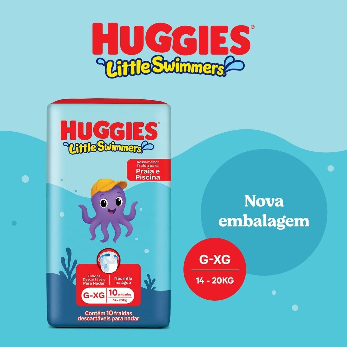 Fralda Huggies Little Swimmers G/XG 10 Unidades — imagem 2 | Drogaria Taveira