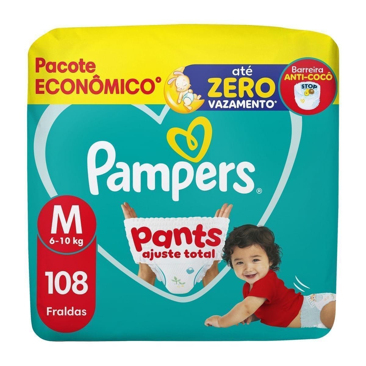 Fralda Pampers Pants Ajuste Total M 108 Unidades — Pampers | Drogaria Taveira