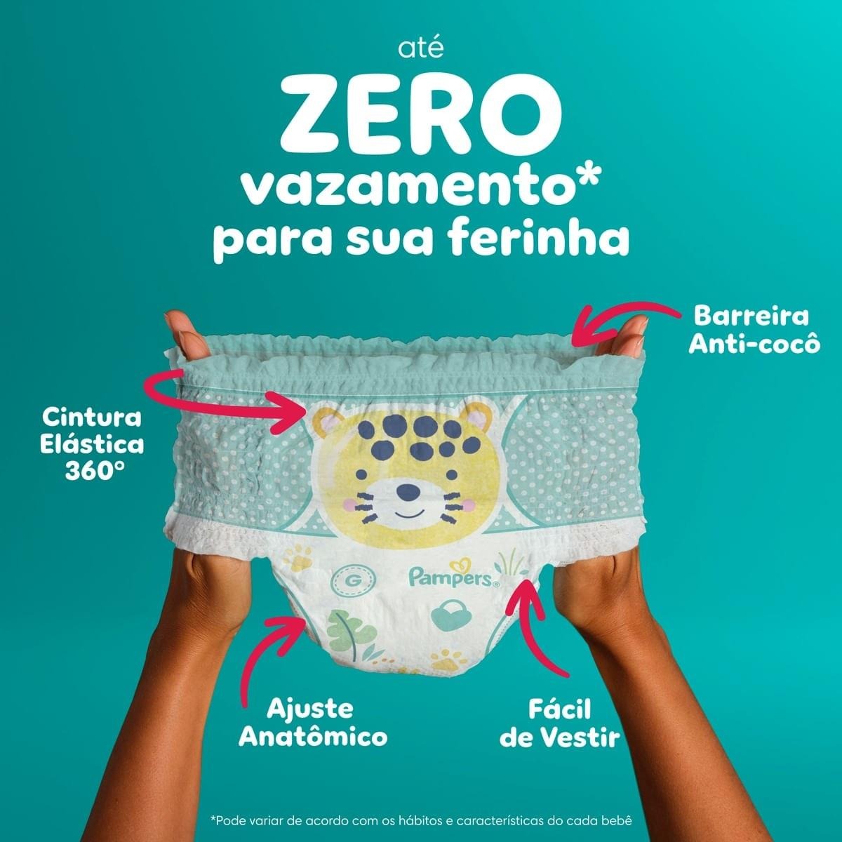 Fralda Pampers Pants Ajuste Total P 32 Unidades — imagem 2 | Drogaria Taveira