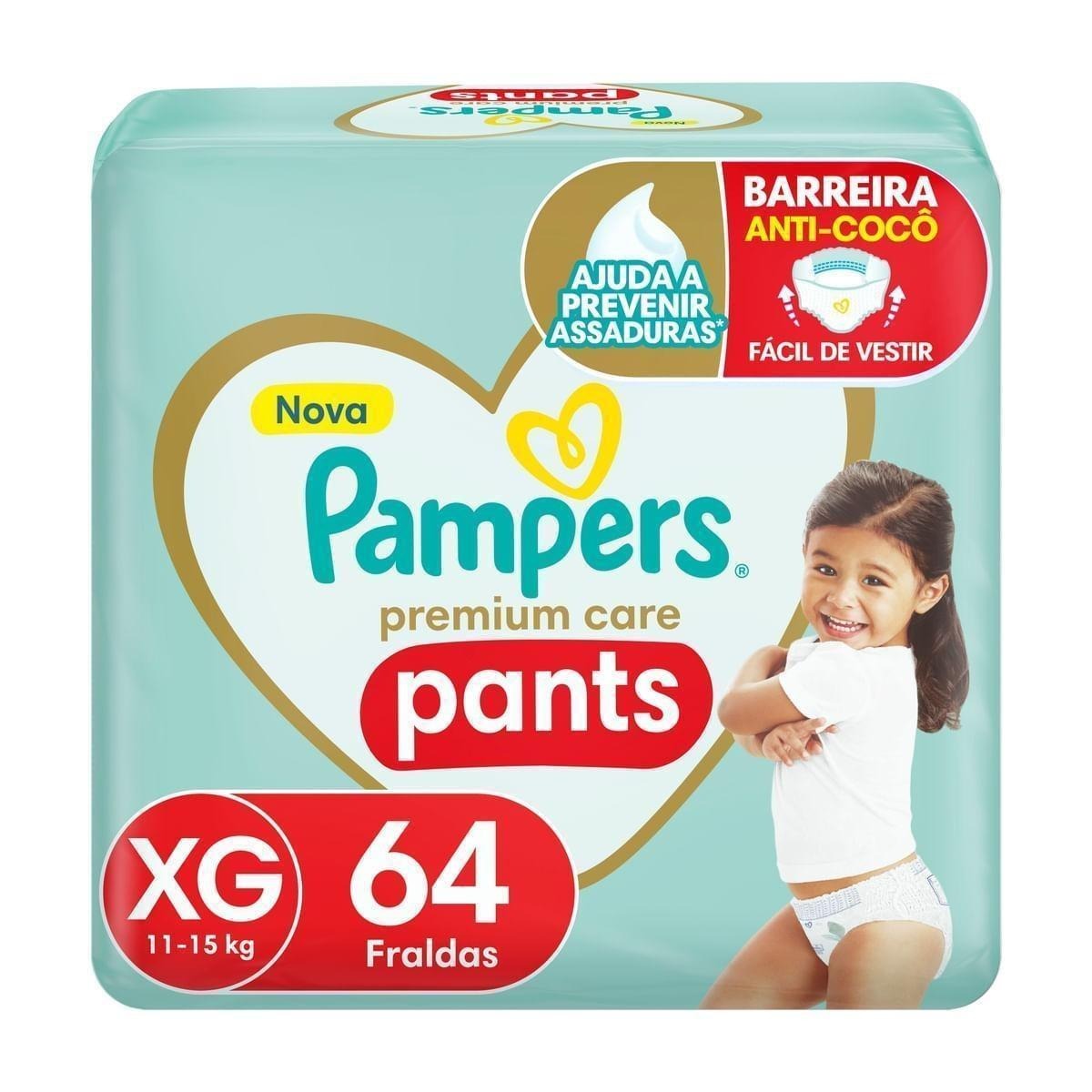 Fralda Pampers Pants Premium Care XG 64 Unidades — Pampers | Drogaria Taveira