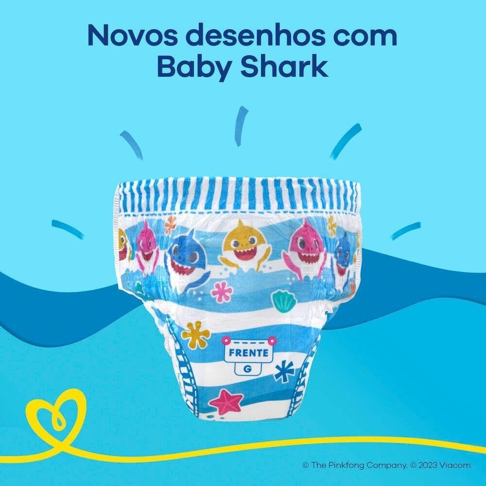 Fralda Pampers Splashers Baby Shark P/M 12 Unidades — imagem 2 | Drogaria Taveira