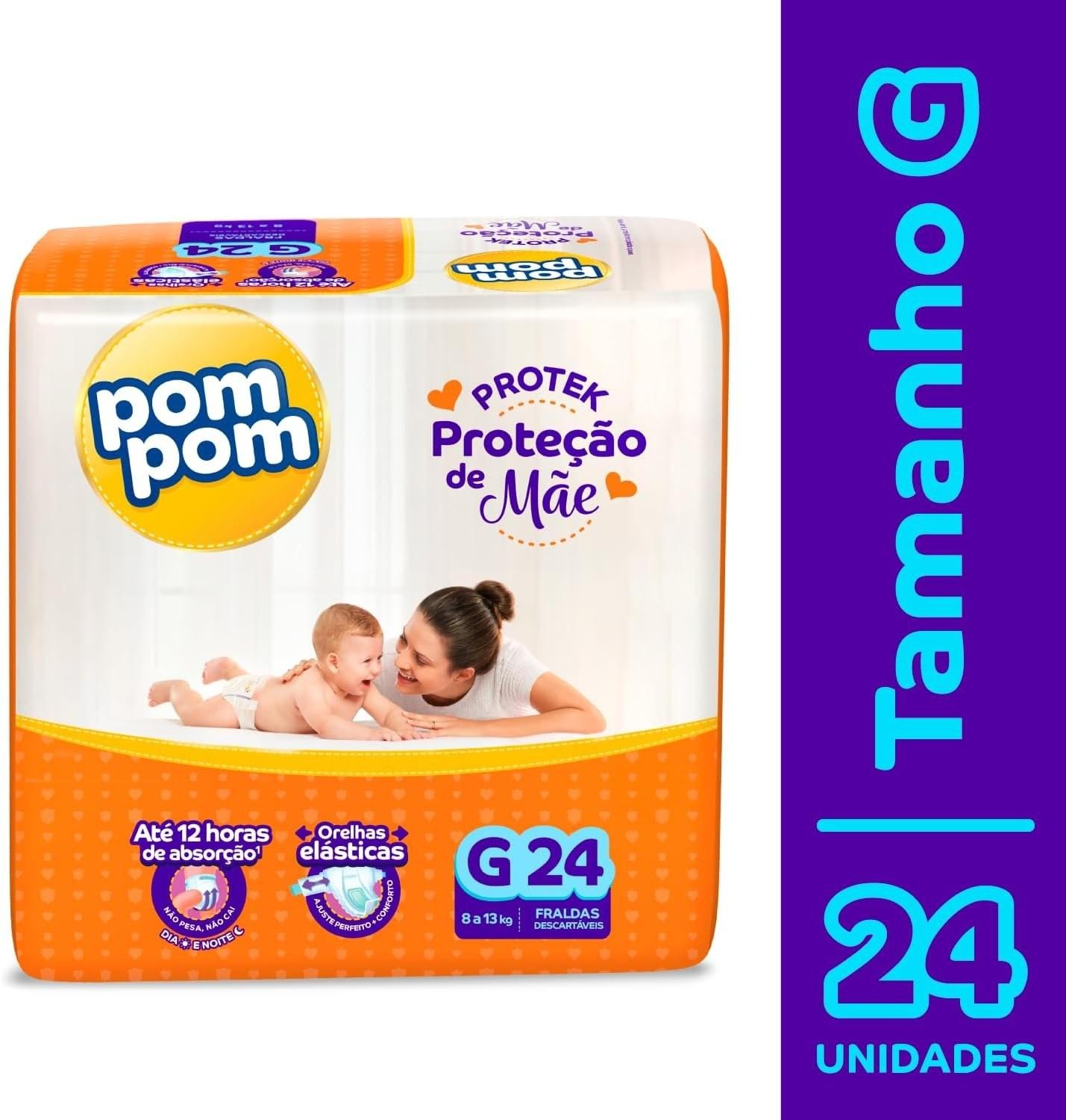 Fralda Pom Pom Protek Proteção de Mãe G 24 Unidades — imagem 2 | Drogaria Taveira