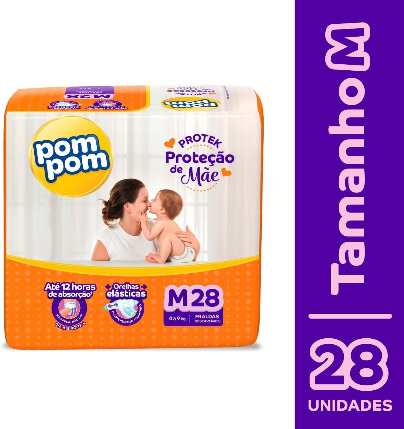 Fralda Pom Pom Protek Proteção de Mãe M 28 Unidades — imagem 2 | Drogaria Taveira
