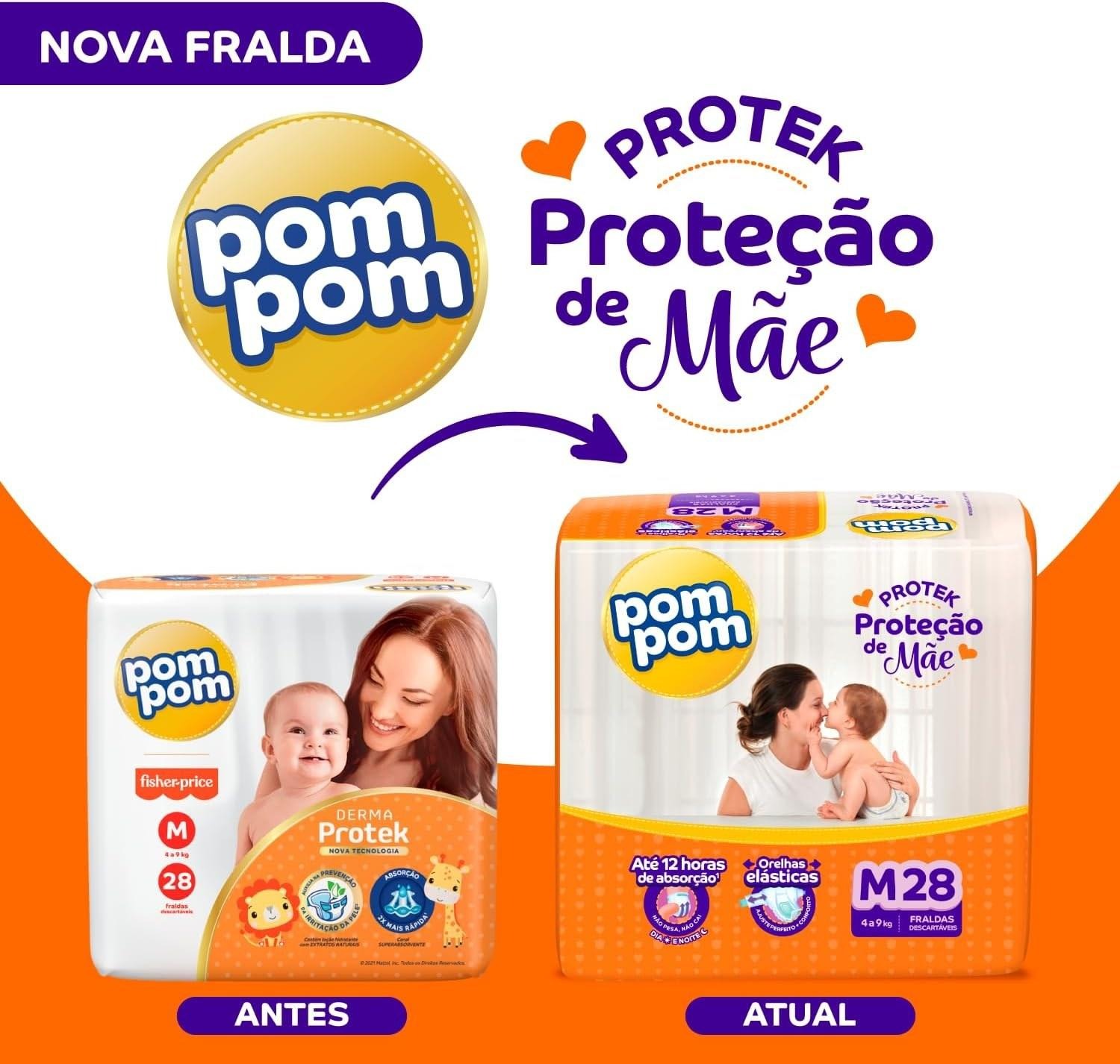 Fralda Pom Pom Protek Proteção de Mãe M 28 Unidades — imagem 4 | Drogaria Taveira