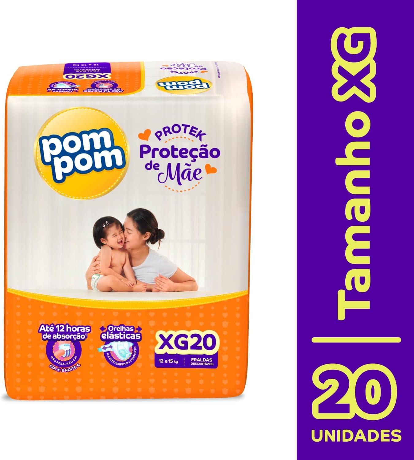 Fralda Pom Pom Protek Proteção de Mãe XG 20 Unidades — imagem 2 | Drogaria Taveira