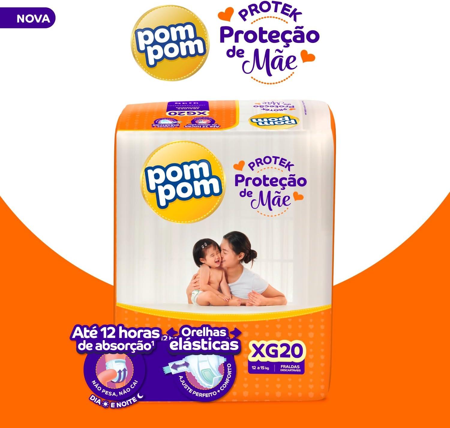 Fralda Pom Pom Protek Proteção de Mãe XG 20 Unidades — imagem 3 | Drogaria Taveira