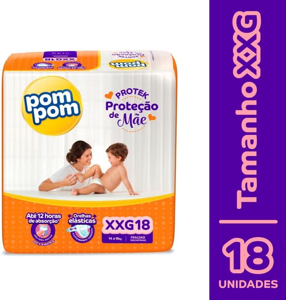 Fralda Pom Pom Protek Proteção de Mãe XXG 18 Unidades — imagem 2 | Drogaria Taveira