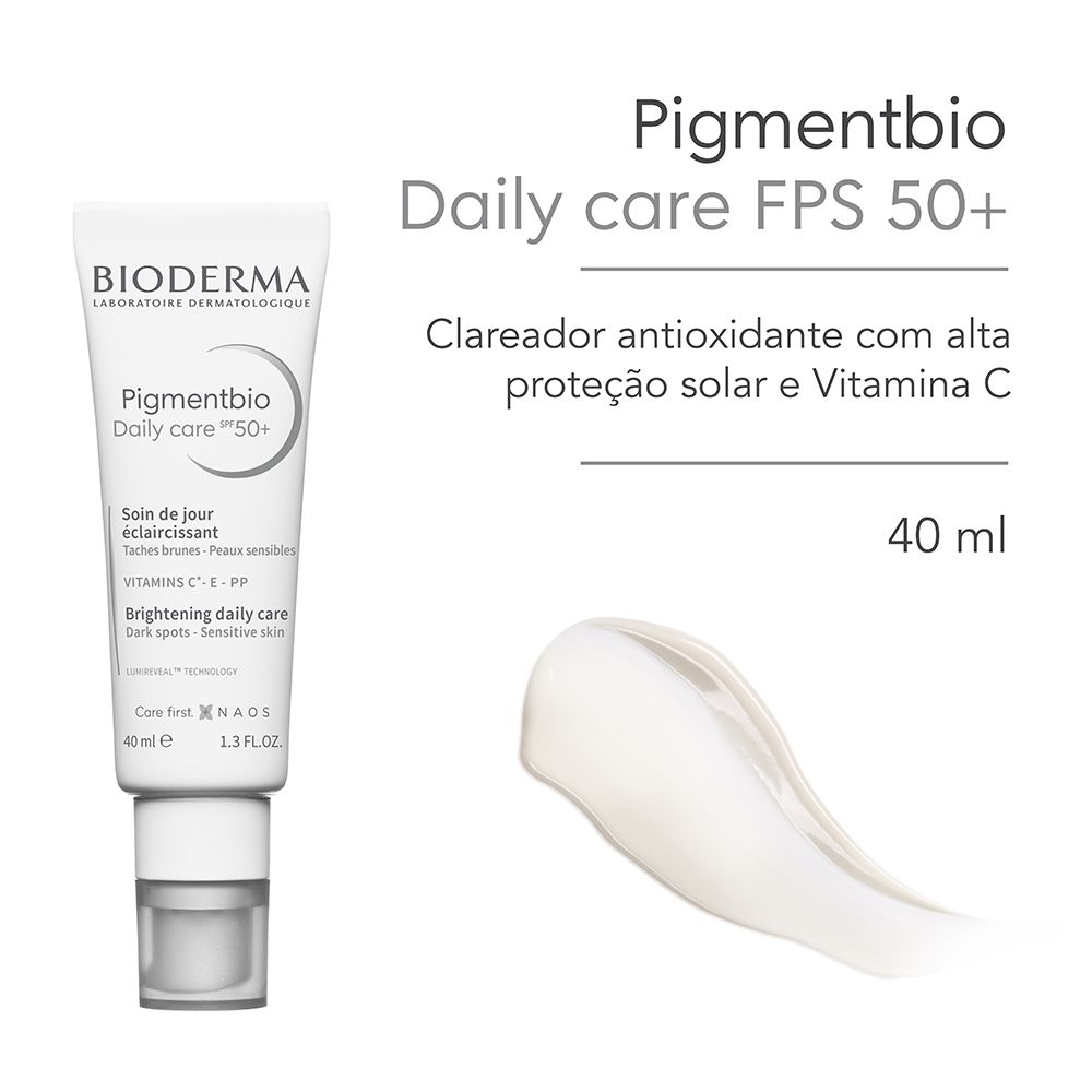 Gel Creme Facial Bioderma Pigmentbio Daily Care Clareador com Vitamina C FPS 50+ 40ml — imagem 2 | Drogaria Taveira