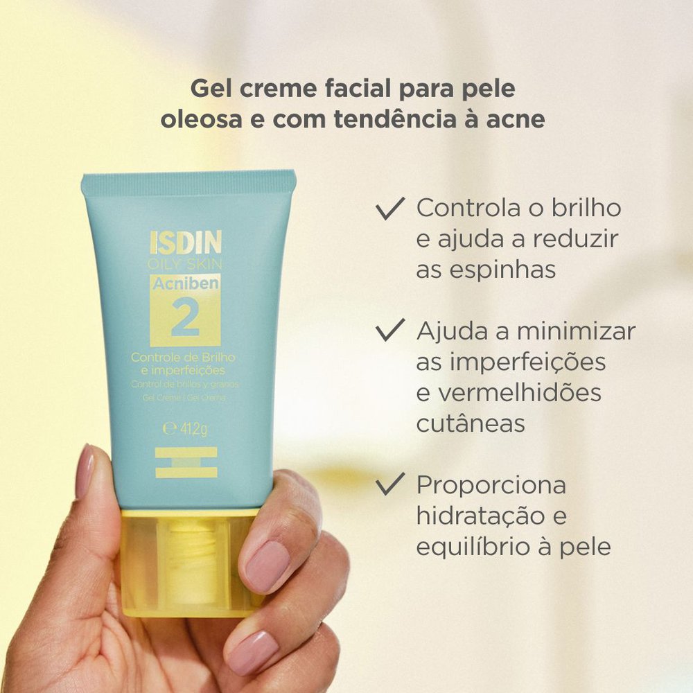 Gel Creme Facial ISDIN Acniben Controle de Brilho 41,2g — imagem 3 | Drogaria Taveira