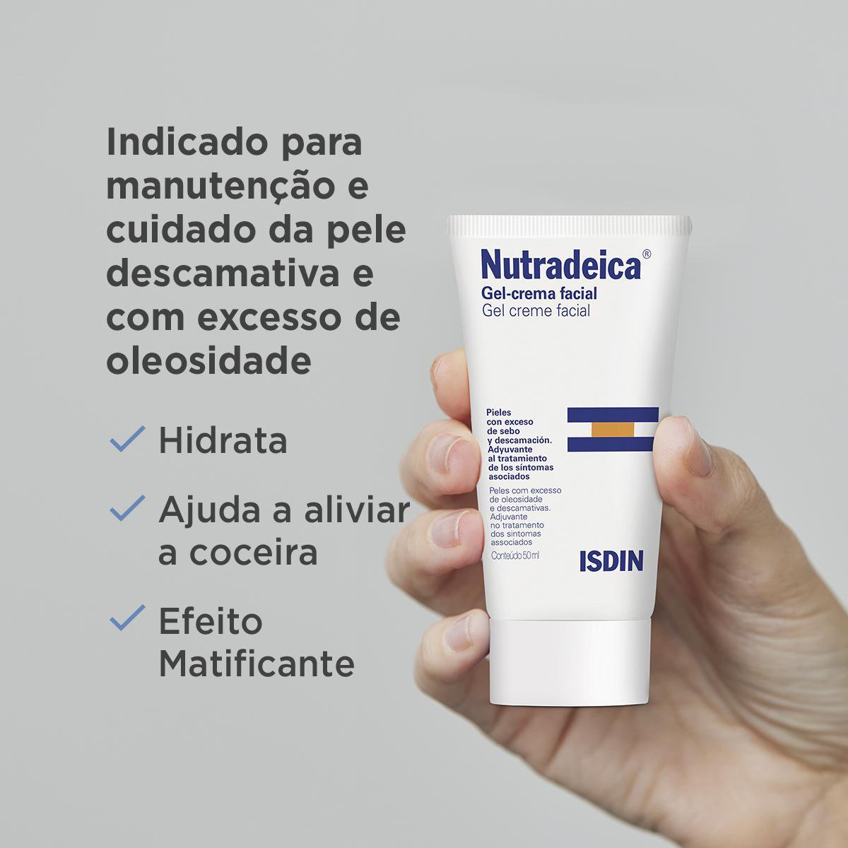 Gel Creme Facial Nutradeica Isdin para Pele Descamativa 50ml — imagem 2 | Drogaria Taveira