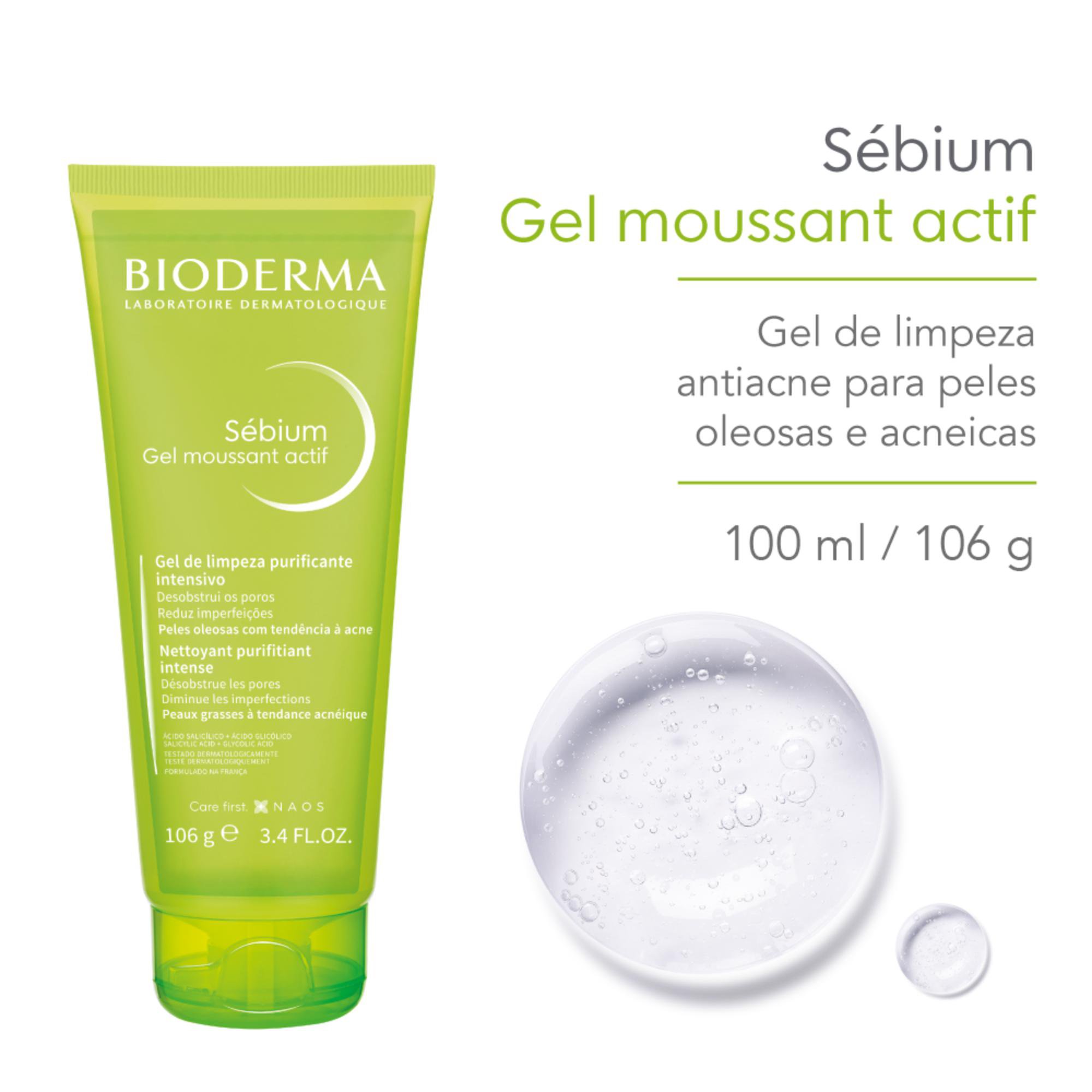 Gel de Limpeza Antiacne Bioderma Sébium Gel Moussant Actif 100ml — imagem 2 | Drogaria Taveira
