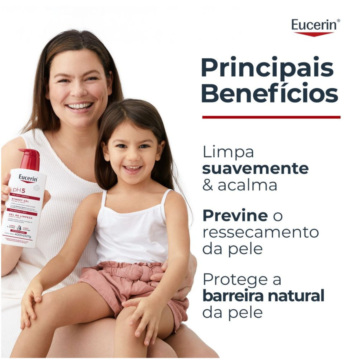 Gel De Limpeza Eucerin  Syndet Gel Corpo E Rosto Ph5 400ml — imagem 4 | Drogaria Taveira