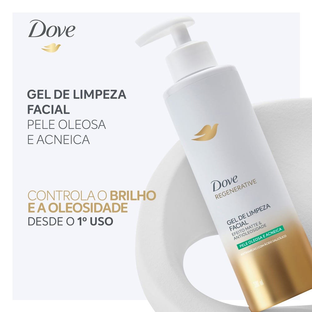 Gel de Limpeza Facial Dove Regenerative Antioleosidade e Efeito Matte 300ml — imagem 4 | Drogaria Taveira