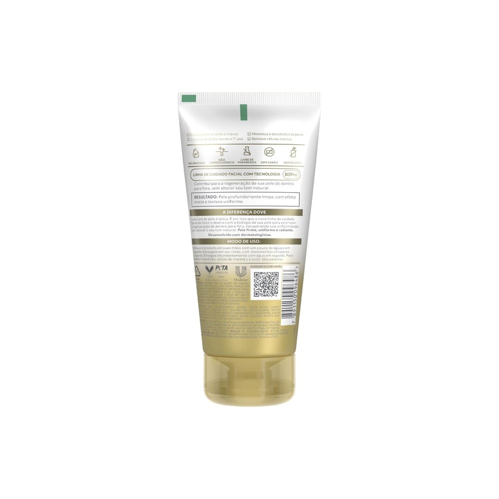 Gel de Limpeza Facial Dove Regenerative Antioleosidade Efeito Matte com Ácido Salicílico 150ml — imagem 2 | Drogaria Taveira