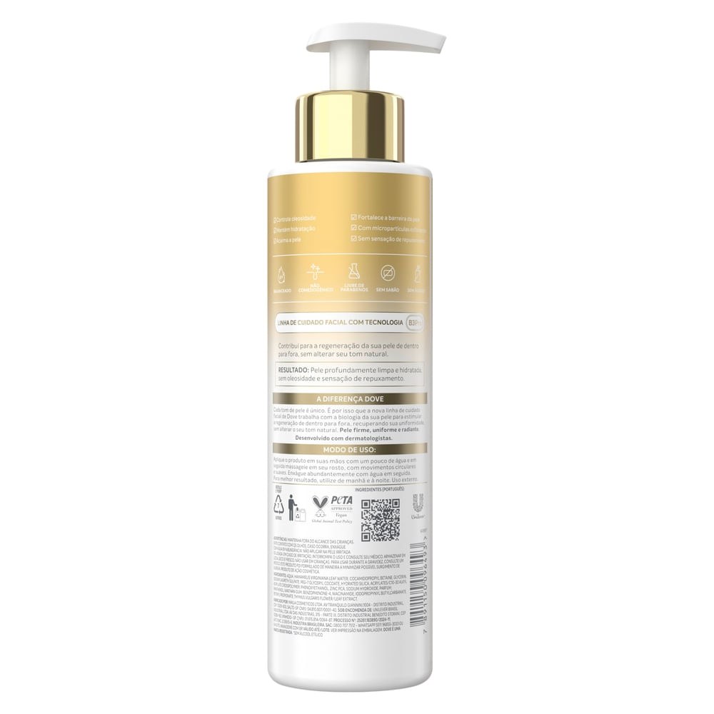 Gel de Limpeza Facial Dove Regenerative Purifica e Equilibra 300ml — imagem 2 | Drogaria Taveira