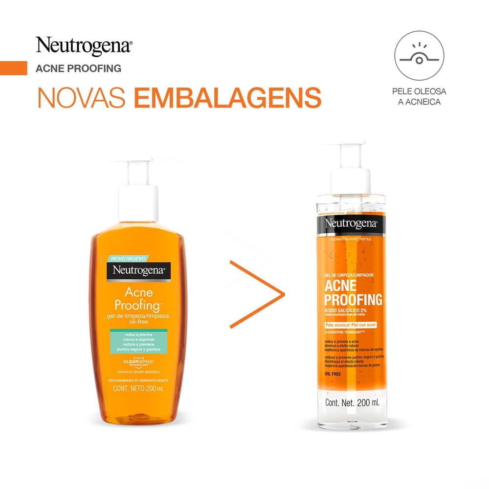 Gel de Limpeza Facial Neutrogena Acne Proofing com Ácido Salicílico 200ml — imagem 3 | Drogaria Taveira