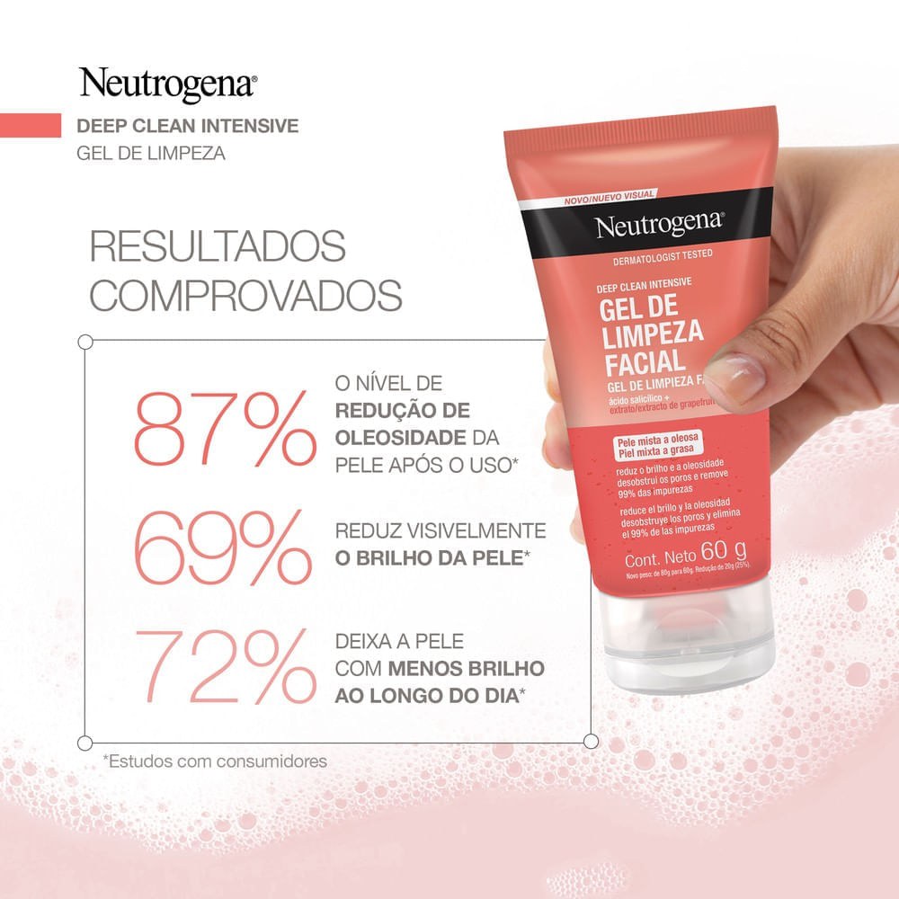 Gel de Limpeza Facial Neutrogena Deep Clean Grapefruit 60g — imagem 2 | Drogaria Taveira