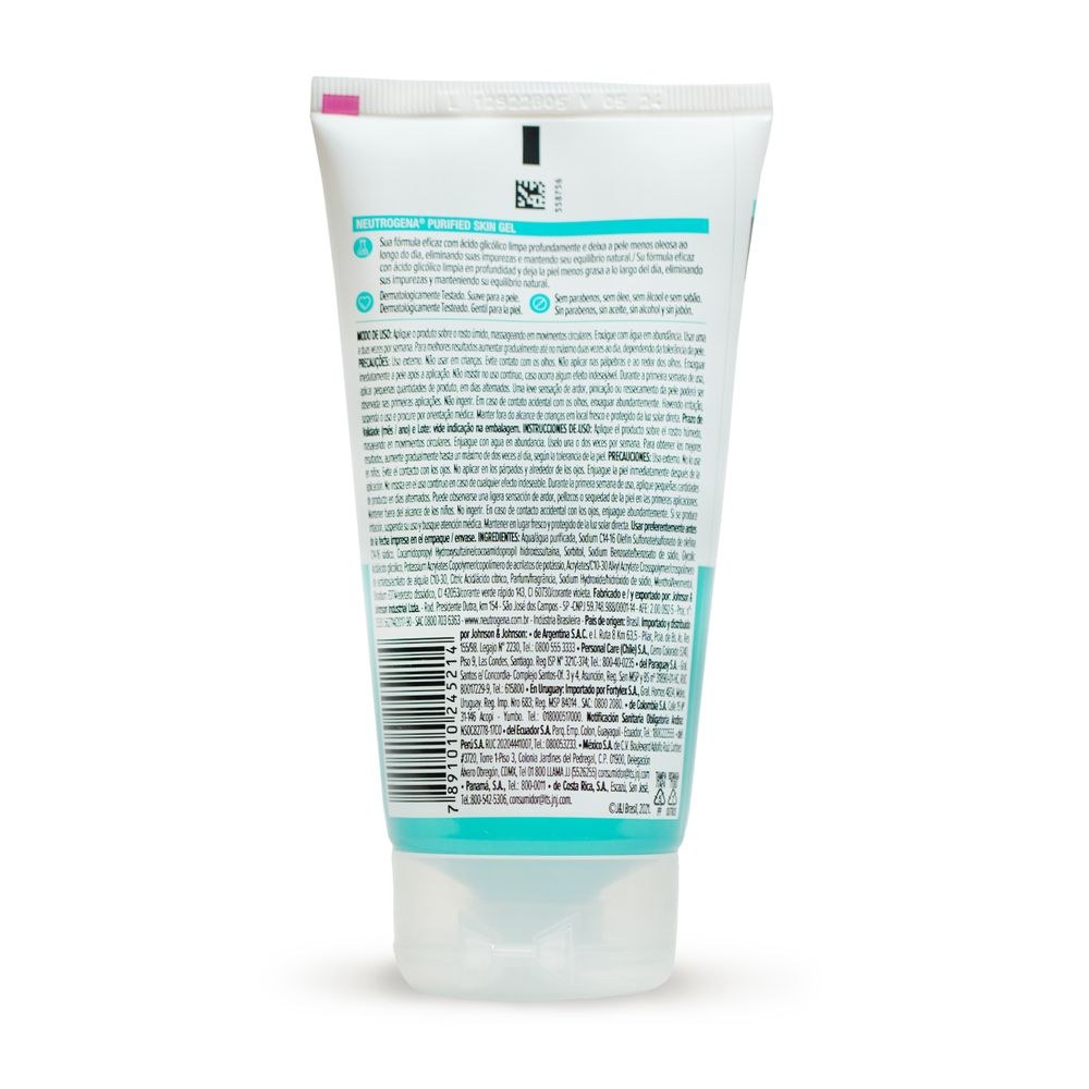 Gel de Limpeza Facial Neutrogena Purified Skin com Ácido Glicólico 150g — imagem 3 | Drogaria Taveira